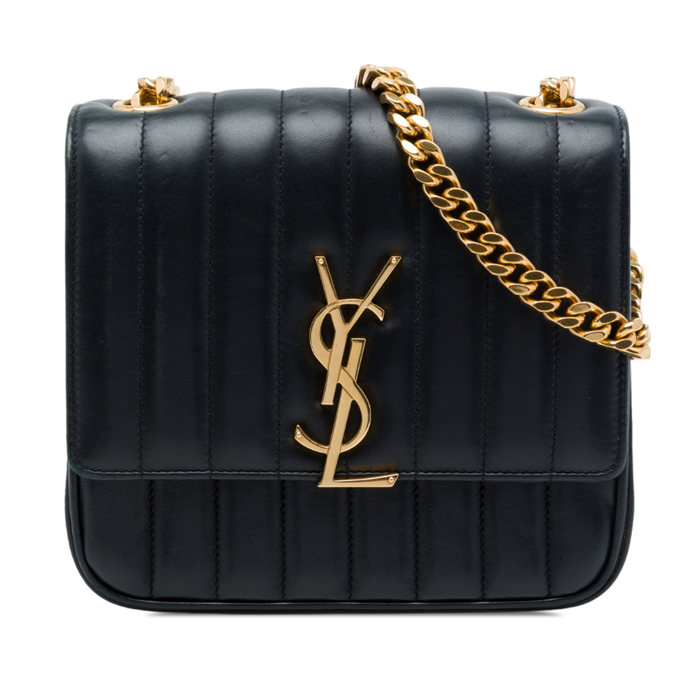 Pre-Loved Saint Laurent Medium Lambskin Monogram Vicky Chain Bag